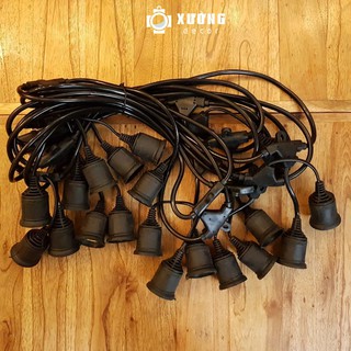 Dây Đui Ngoài Trời 8M - 30 Bóng, Bộ Dây Treo Kín Nước Đui Đèn Trang Trí Ngoài Trời Dài 10m