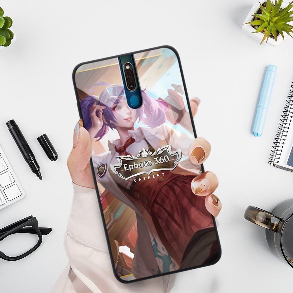 Ốp lưng Oppo F11 Pro kính cường lực in 3D hình tướng liên quân