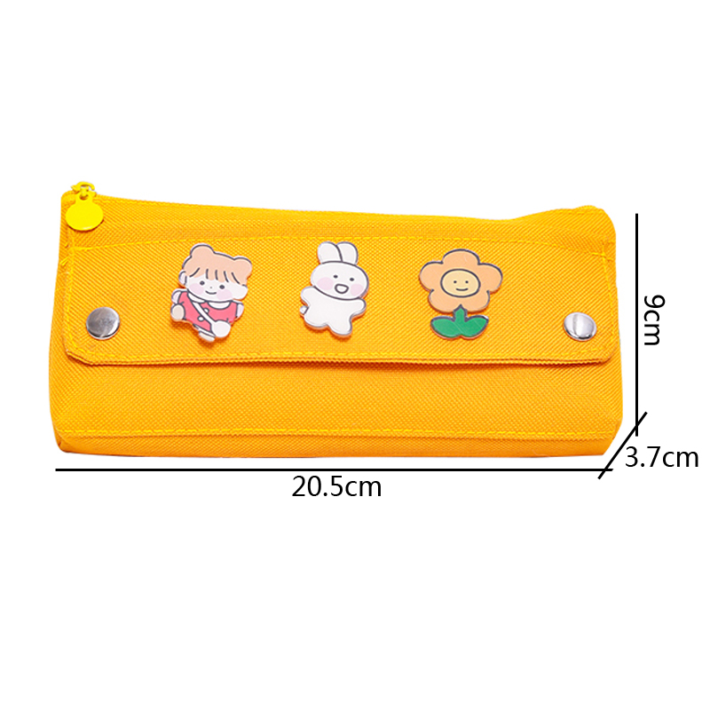 [Mã LIFE0803ALL giảm 10% đơn 0K] Túi đựng bút vải canvas hai ngăn rộng họa tiết hoạt hình đáng yêu cho học sinh