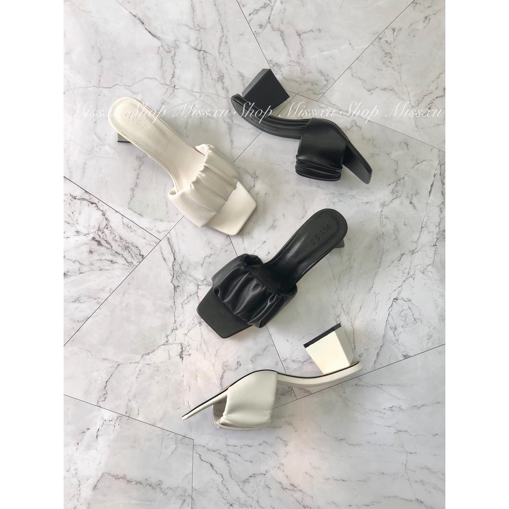 Giày sục nữ ngang quai nhún gót tam giác 5cm thời trang MYSS - SU53