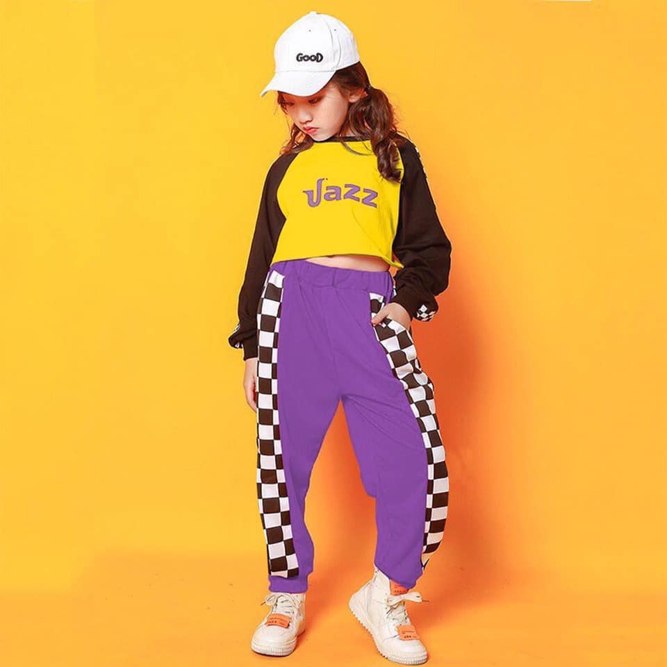 Bộ bé gái hip hop chất thun cotton xinh mát ấm áp mùa thu đông 5 màu