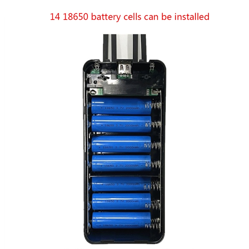 Vỏ pin sạc dự phòng QC3.0 14x18650/18700/20700/21700 có màn hình LCD