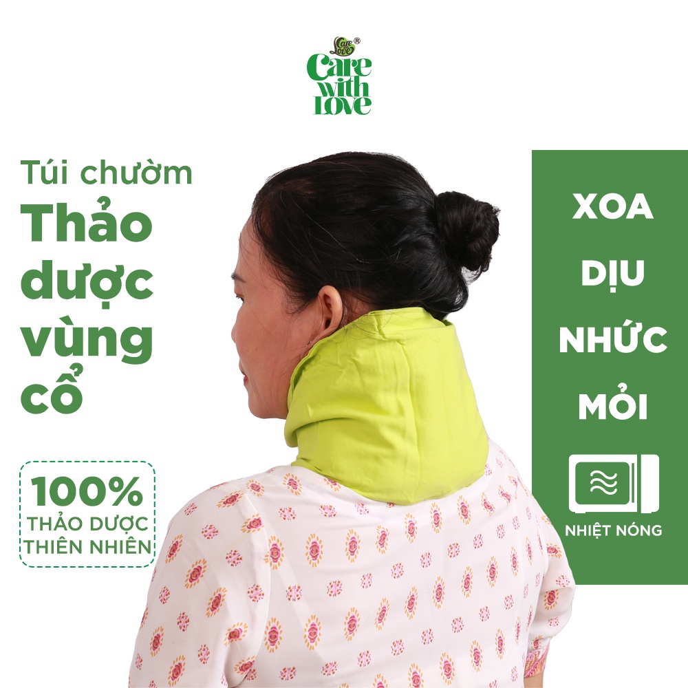 Túi Chườm Thảo Dược Giảm Đau Cổ Gáy CARE WITH LOVE Thư Giãn Cơ, Tuần Hoàn Máu Dùng Lò Vi Sóng