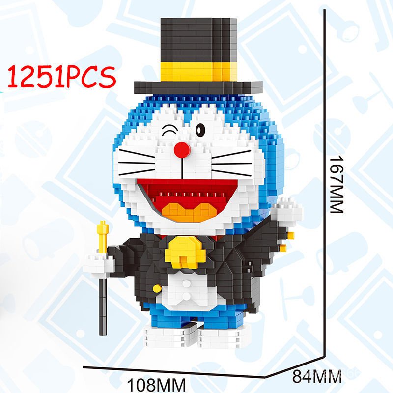 DISNEY Bộ lắp ghép lego nhân vật Doraemon Đồ chơi giáo dục Thành phố Đồ chơi giáo dục Phát triển giáo dục cho nam và nữ Đồ chơi giáo dục