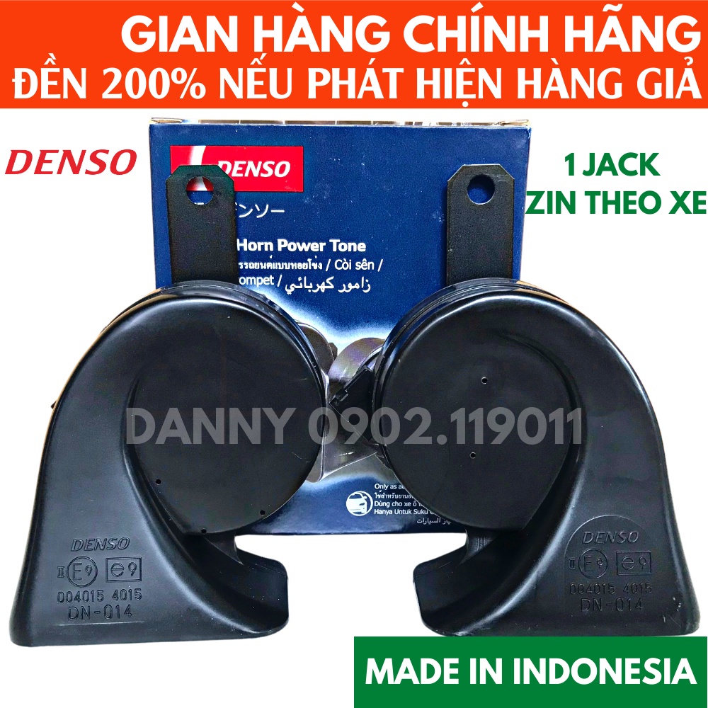 1 CẶP KÈN SÒ,Kèn sò 1 GHIM NHƯ ZIN Denso chính hãng, TẶNG KÈM 2 JACK + 2 PÁT - Made in Indonesia