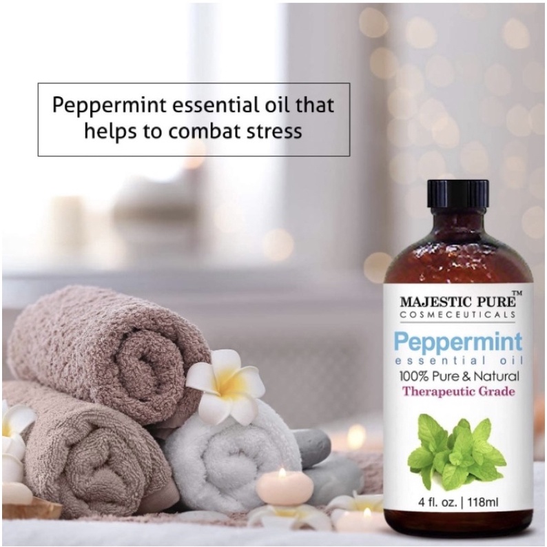 Tinh dầu bạc hà tự nhiên 100% Majestic Pure Peppermint Essential Oil 118ml