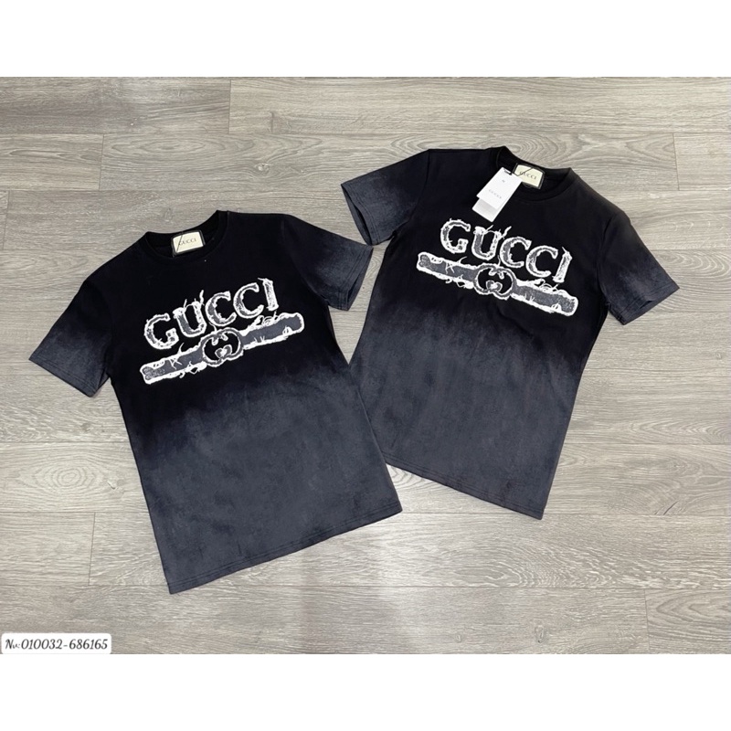 Áo phông loang đen xám chữ in nổi đỉnh cao