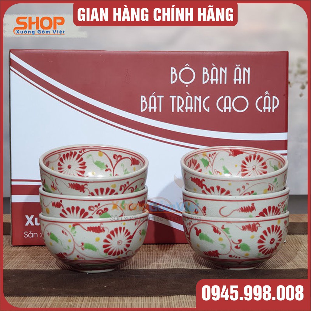 Bộ bát đĩa CÚC ĐỎ GIẢ CỔ làm quà tặng tân gia ý nghĩa hết sức - Hàng gốm sứ Bát Tràng cao cấp - XƯỞNG GỐM VIỆT