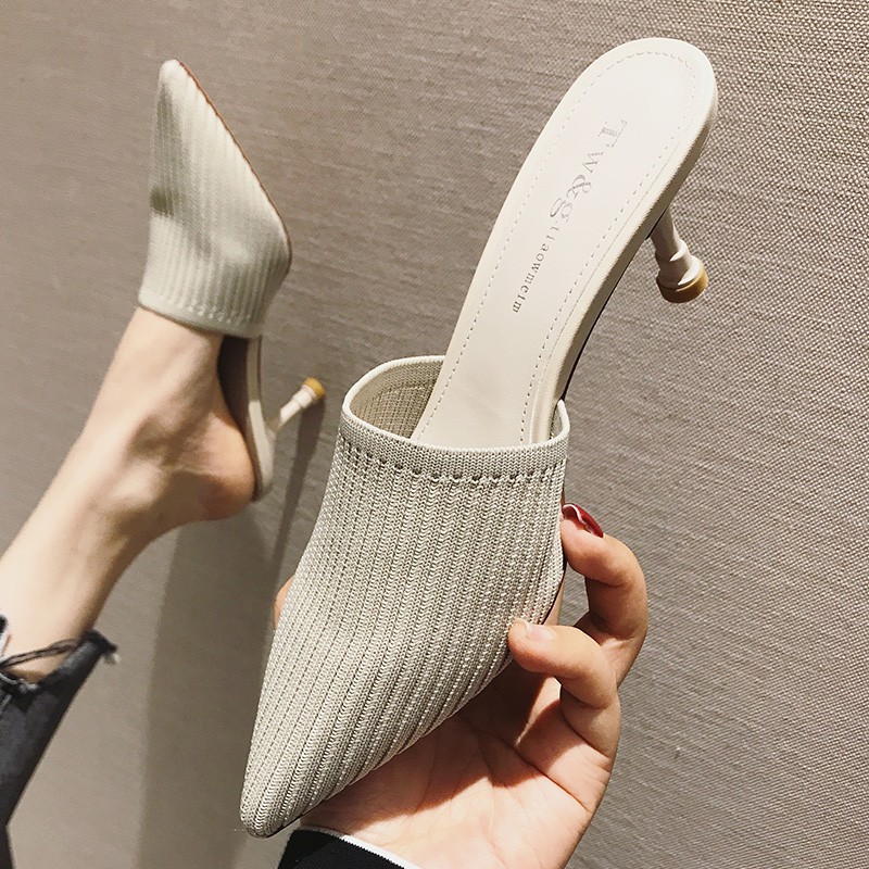 Giày cao gót bít mũi nữ - Vải len mát đế nhọn 7p - thời trang Hàn Quốc siêu HOT 2020 G002 [LINGI shoes]