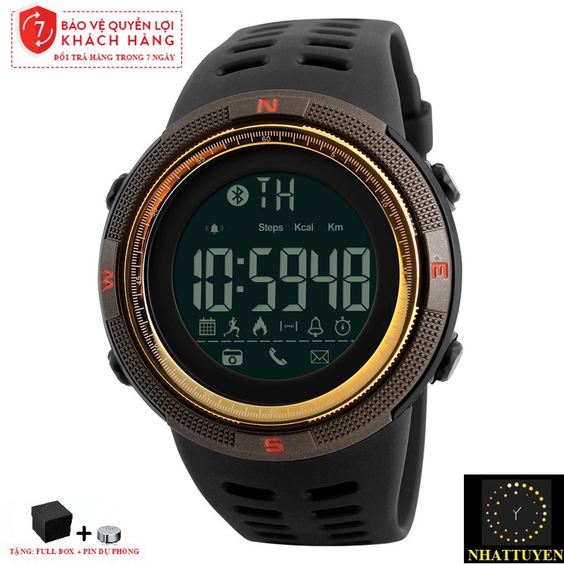 Đồng Hồ Điện Tử Nam SKMEI 1250 Dây Cao Su, Mặt Tròn Kết Nối Bluetooth - HÀNG CHÍNH HÃNG[FULLBOX] | BigBuy360 - bigbuy360.vn