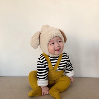 Mũ len lông cừu tai thỏ cho bé