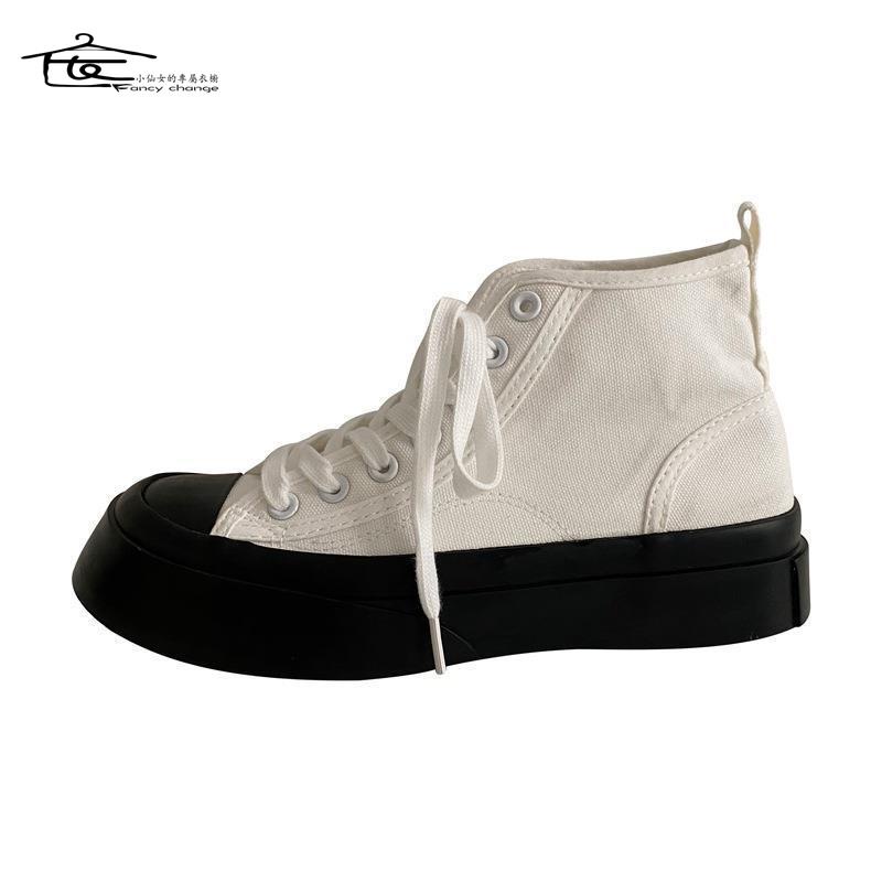 Giày Thể Thao Canvas Cổ Cao Thời Trang Retro Nhật Bản