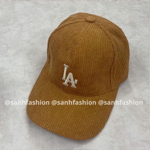 Mũ lưỡi trai thêu hình chữ LA Nón kết chất nhung tăm cao cấp thời trang form unisex nam nữ_sanhfashion