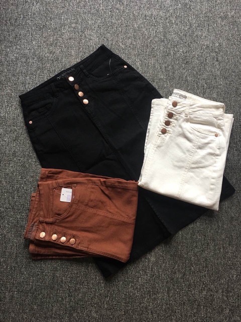 Chân váy dài jeans đóng cúc mới