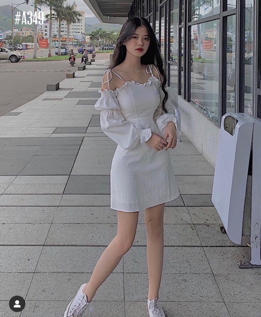 Đầm trắng trễ vai tay phồng siêu xinh | BigBuy360 - bigbuy360.vn