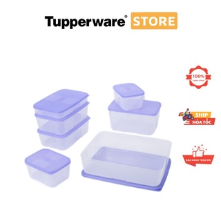 Bộ Hộp Trữ Đông Tím Tupperware Essential Freezermate Fit 7