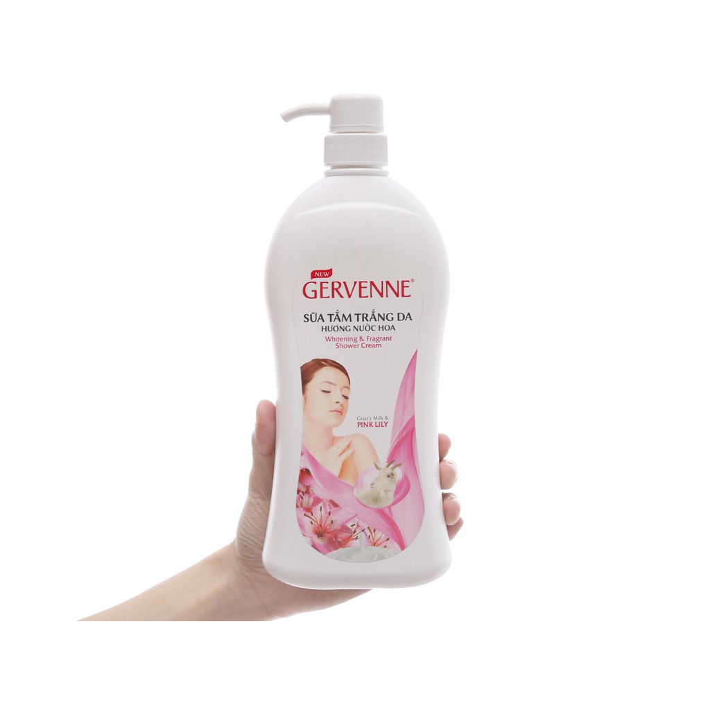Sữa tắm trắng da Gervenne hương nước hoa Lily hồng 900g