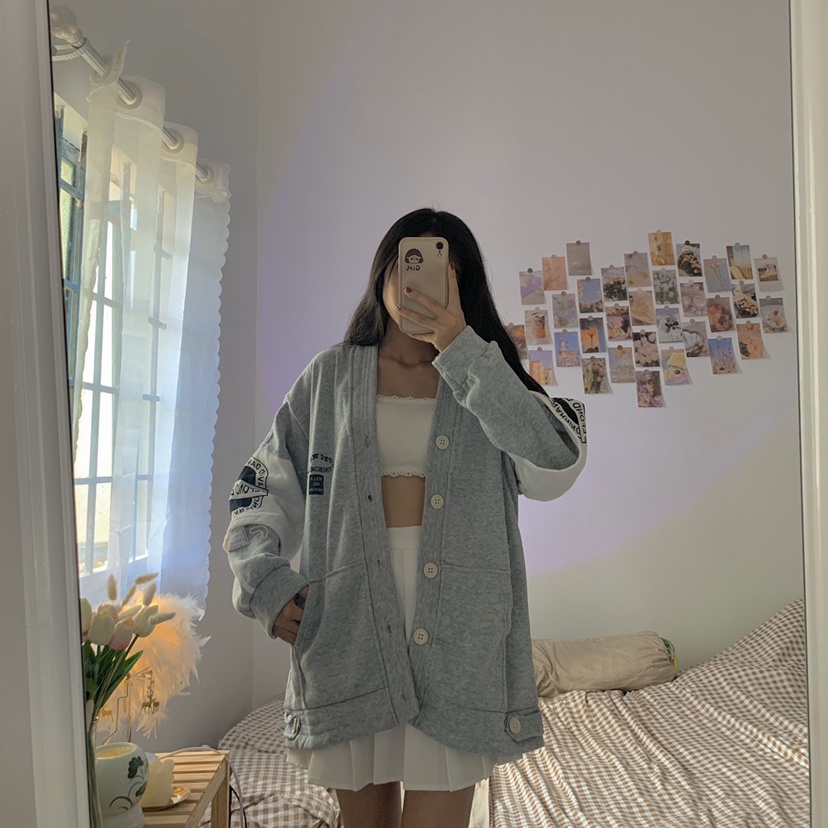 [Có Ảnh Thật Kèm Quà Tặng] Áo Cardigan In Chữ Brcon Phong Cách Hàn Quốc Hot Trend Anne Boutique Mã 618