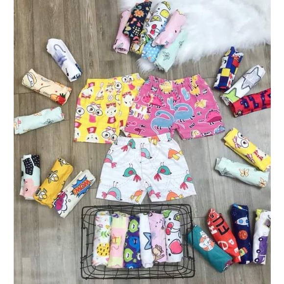 Sét 10 Quần chục đùi cotton cho bé trai bé gái - giao màu và hình ngẫu nhiên theo giới tính - 8-22kg