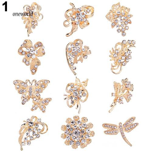 Set 12 Ghim Cài Áo Hình Bướm Đính Đá Thời Trang Cho Nữ