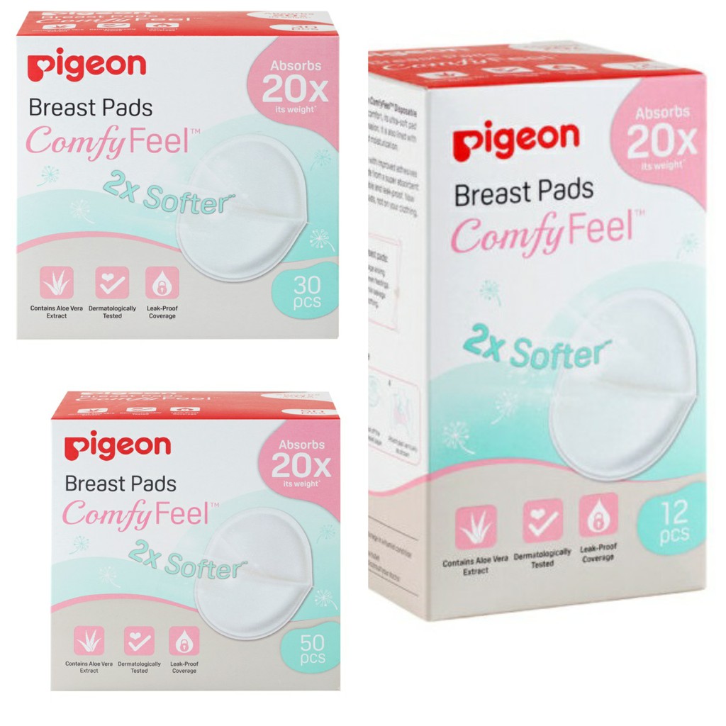 Tấm lót thấm sữa Pigeon nha đam, dịu nhẹ ( Mẫu Mới 2021) loại 12 miếng /hộp, 30 miếng/ hộp, 50 miếng/ hộp, SP chính hãng