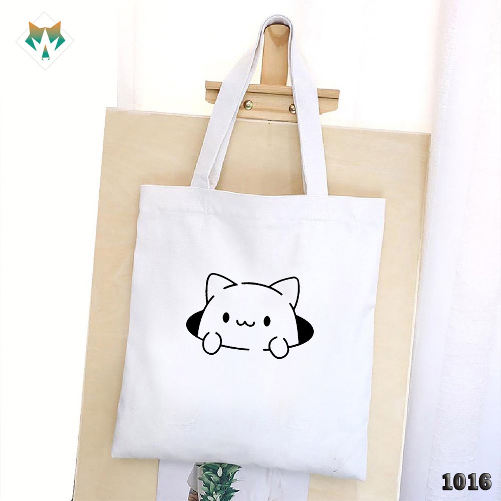 Túi Tote Trắng Chất Vải Canvas 1016 479 Hamster Dễ Thương Hàng Chuẩn Đẹp - Hazo