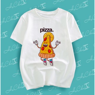 Áo Thun Bánh Pizza - HoCha89 - Vải Dày Đẹp Size từ 9kg đến hơn 100kg - Ảnh Thật - May Dây Cổ Hàng Xuất Khẩu