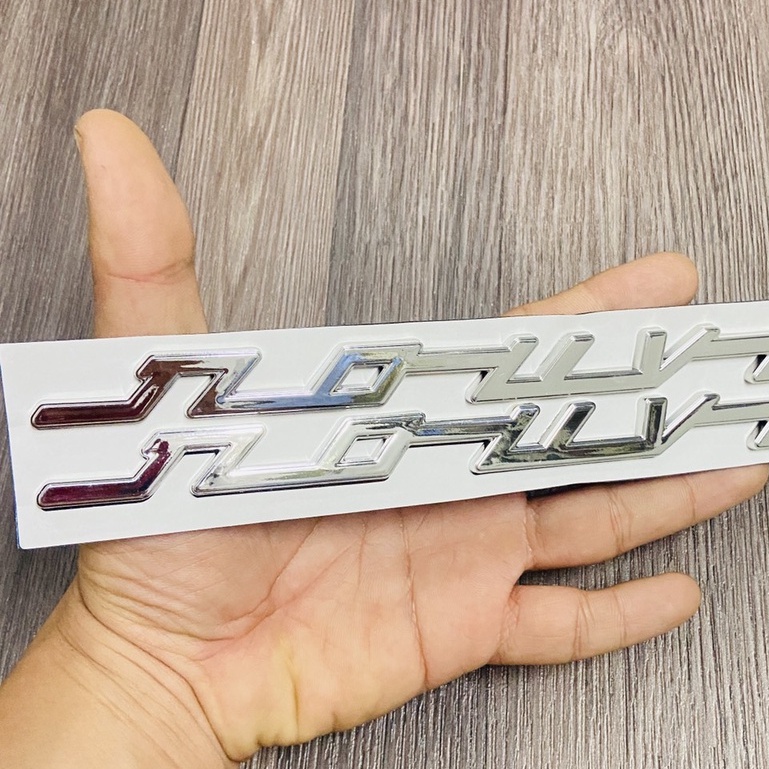 Bộ tem logo chữ nổi NOUVO 4, 5 chất liệu nhựa cứng xi bóng dán trang trí xe Yamaha