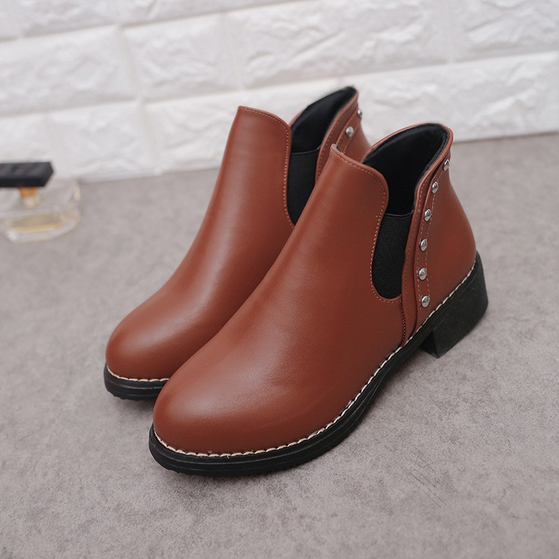 Boots Nữ ❤️FREESHIP❤️ Giày Nữ cổ ngắn kiểu Anh đế 4 phân YF1016