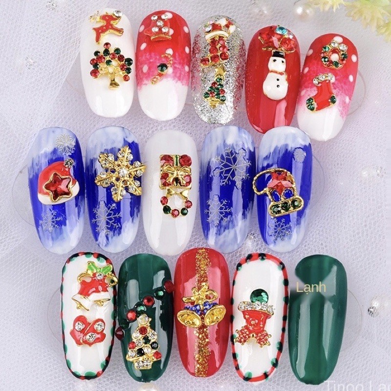 Charm nail noel hoa tuyết-charm bông tuyết Giáng sinh