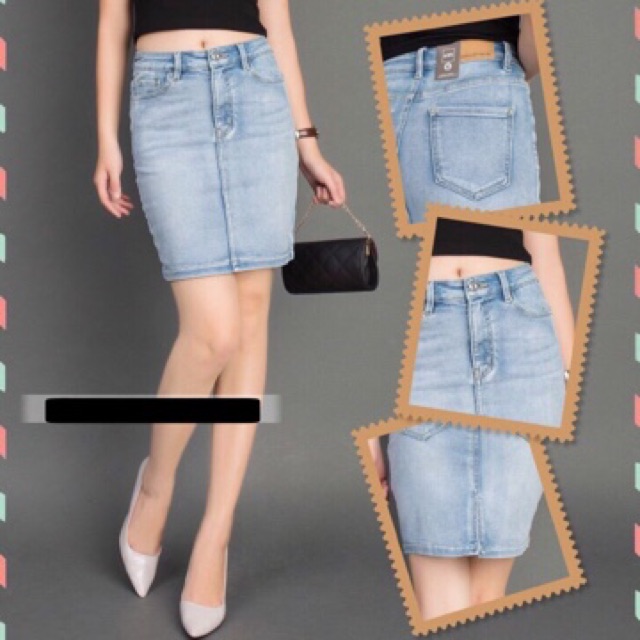 Chân váy jean ôm body chất vải co dãn - chân váy bò ôm body co dãn thời trang | BigBuy360 - bigbuy360.vn