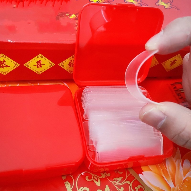 Hộp 60 Miếng Dán Hai Mặt Trong Suốt Không Để Lại Dấu Dễ Cắt