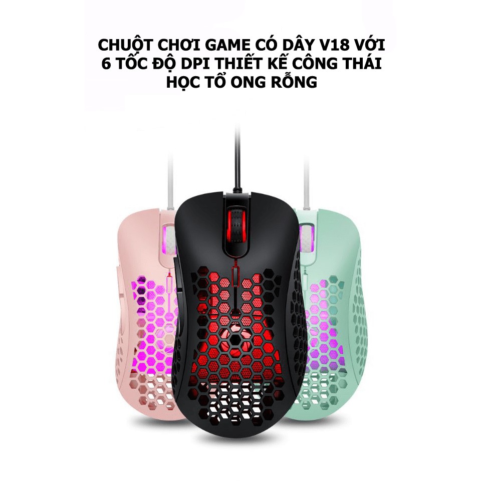 Chuột Chuyên Game FRIWOL V18 Thiết kế kiểu tổ ong rỗng