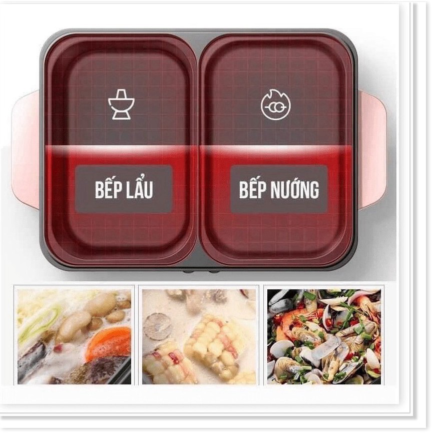 Nồi Lẩu Kiêm Nướng 🥘 2in1 Mini Hàn Quốc🥘 Bếp Lẩu Nướng Đa Năng Cao Cấp💯 Bảo Hành 3 Tháng