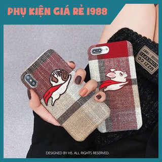 Ốp lưng Vải thêu hình Lợn kute đủ mã iPhone