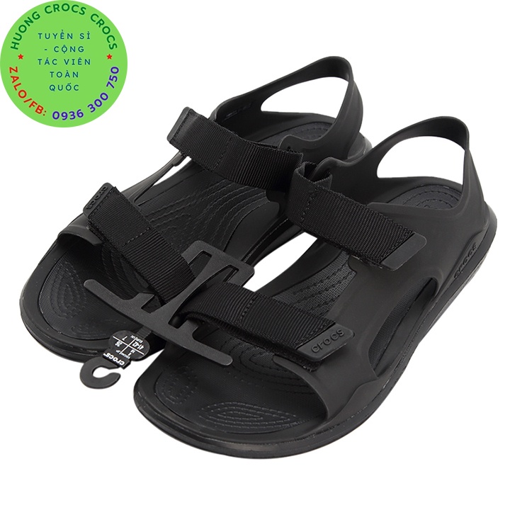 DÉP SANDAL CROCS SWIFTWATER WAVE EXPEDITION CHO NAM MÀU ĐEN CHUẨN XỊN FULL BOX