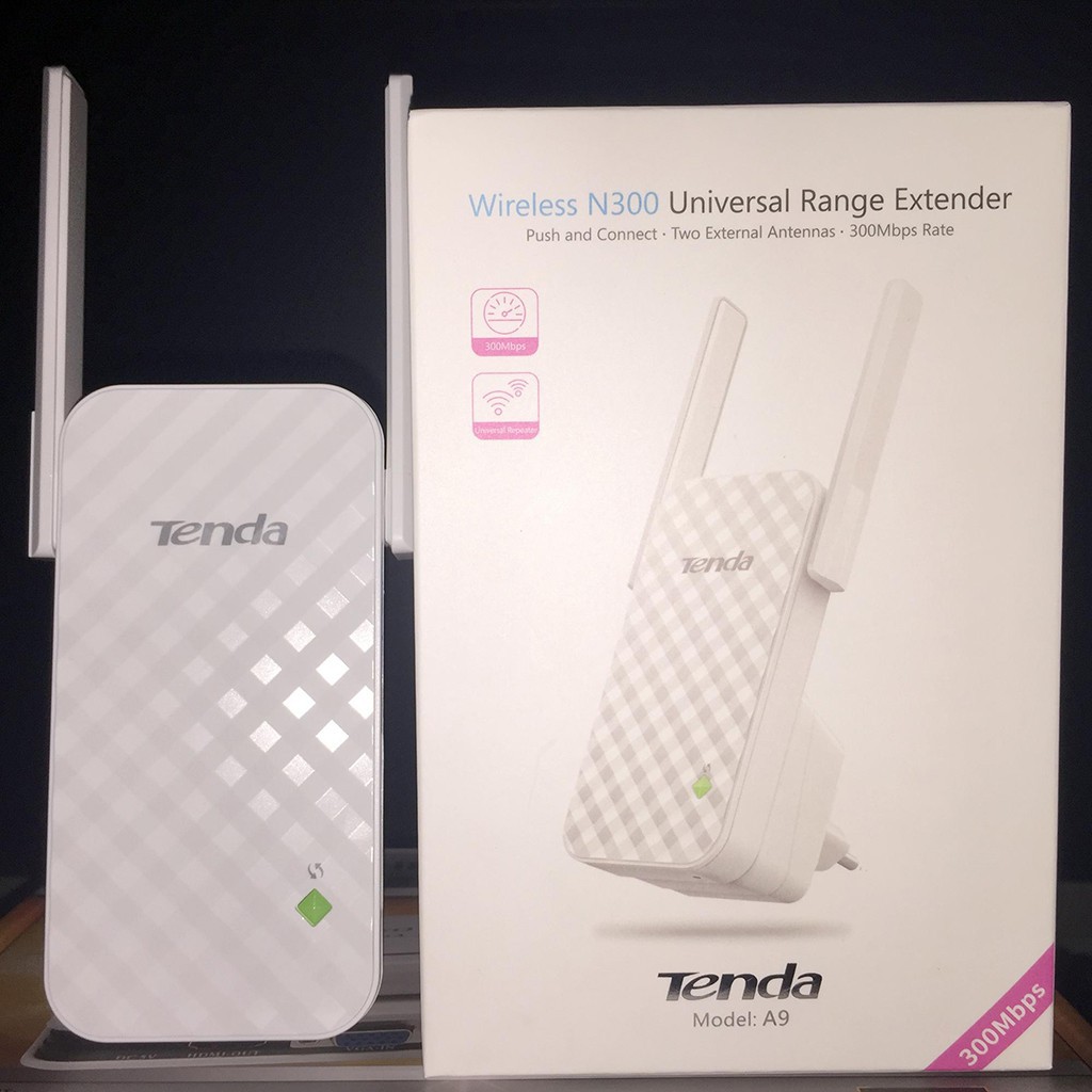 [Mã SKAMSALE03 giảm 10% đơn 200k] Kích Sóng Wifi Repeater 300Mbps Tenda A9 - Hàng Chính Hãng - Bảo hành 36 tháng