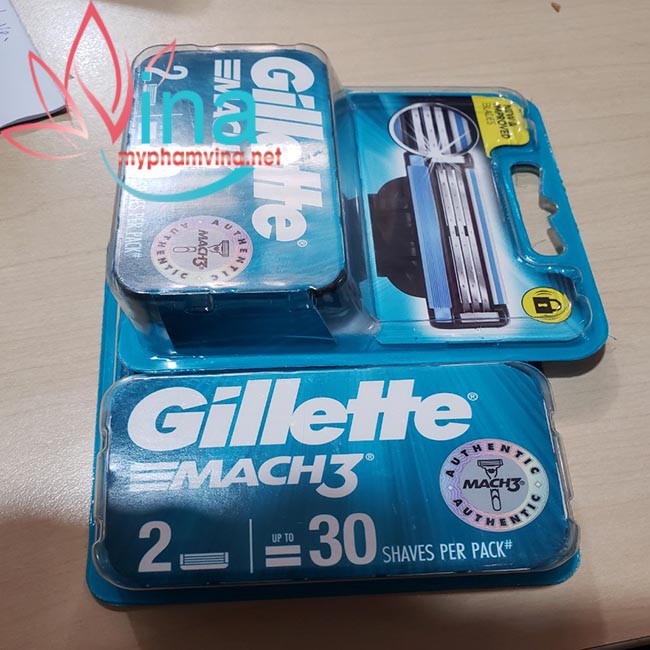 hộp 2 Lưỡi dao cạo Mach3 Basic Gillette mới