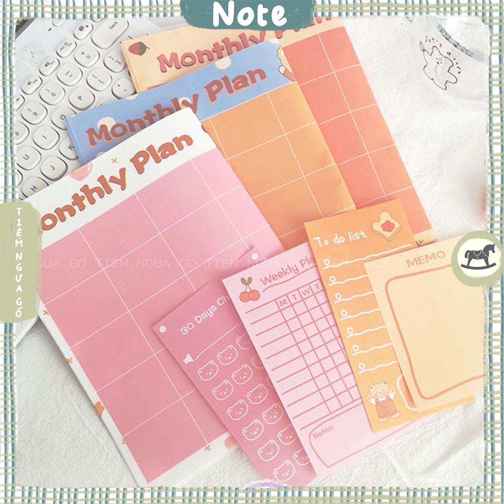 Set Ghi Chú Wall Monthly Planner Dùng Để Trang Trí, Tạo Ghi Chú, Planner, Trang Trí Tường - Tiệm Ngựa Gỗ