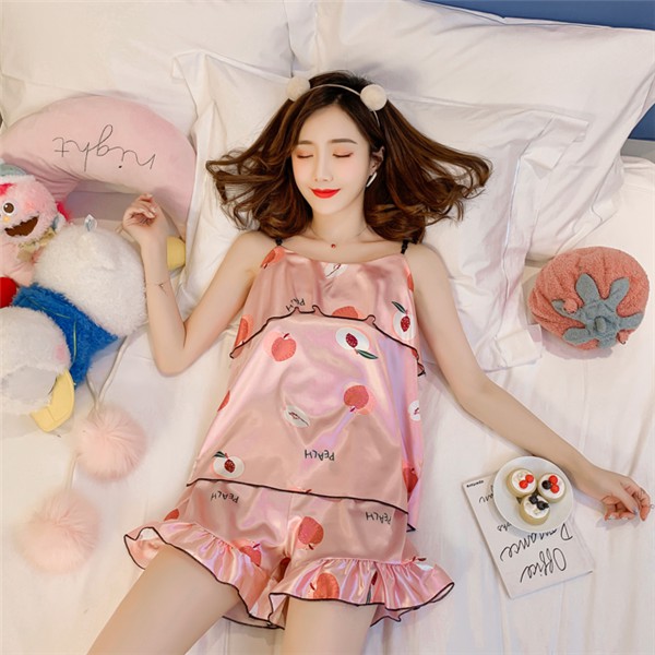 Bộ Đồ Ngủ Vải Lụa Cổ Chữ V Phong Cách Hàn Quốc Cho Nữ | BigBuy360 - bigbuy360.vn