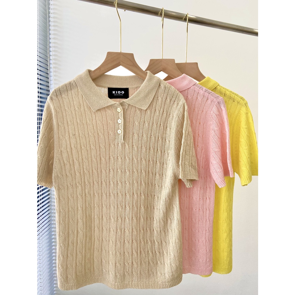 Áo thun len cổ gập JENA TOP