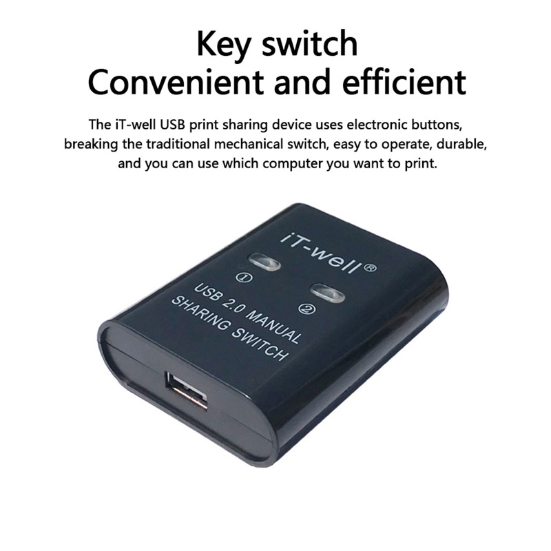 Bộ Chuyển Đổi Công Tắc KVM 2 PC Chia 1 Cổng USB Cho Máy In