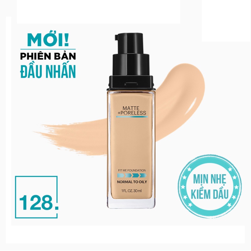 Kem Nền Mịn Nhẹ Kiềm Dầu Chống Nắng Fit Me Maybelline New York Matte Poreless Foundation SPF 22 30ml