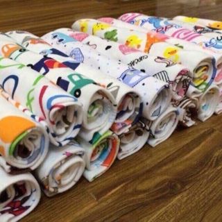 combo 10 yếm cotton 2 lớp cài nút cho bé