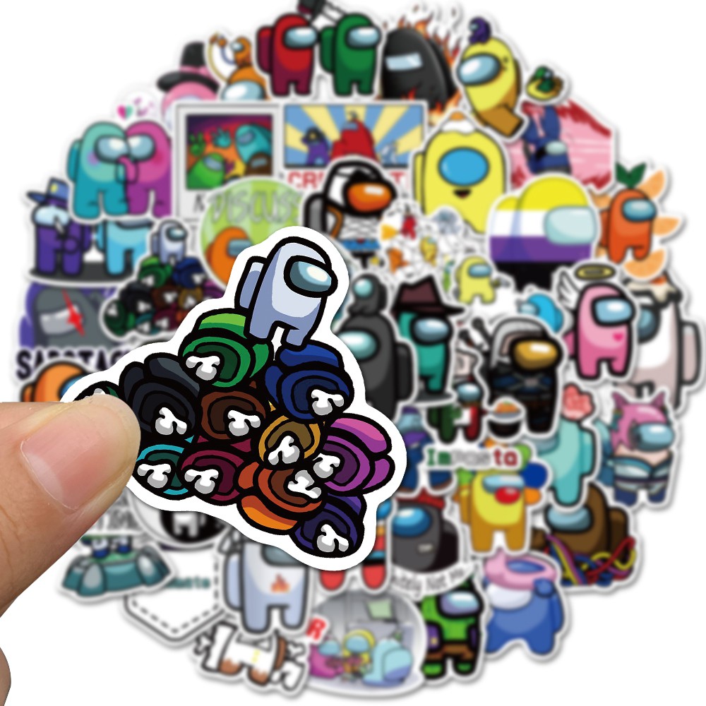 Bộ 50 cái nhãn dán trang trí chống nước hình game Among Us độc đáo | BigBuy360 - bigbuy360.vn