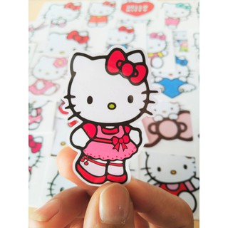 Tem dán, sticker, hình dán HELLO KITTY cực xinh xắn - Chống Thấm Nước - 5.5cm
