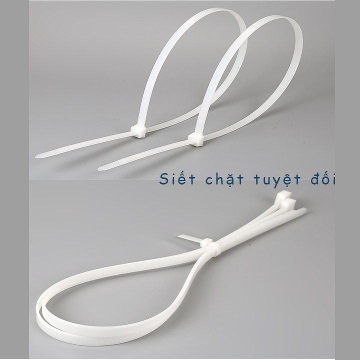 Set 100 Dây thít nhựa đầu khóa zip