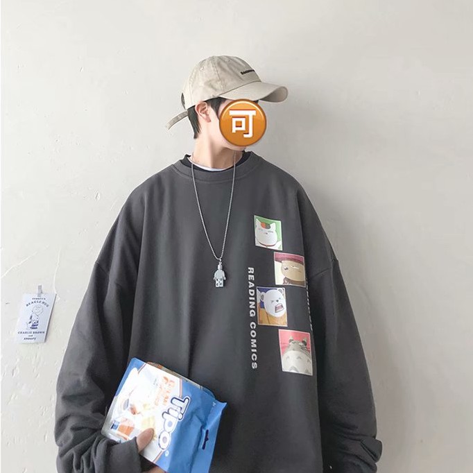 Áo Thun Tay Dài Dáng Rộng Có In Hình Phong Cách Hàn Quốc Dành Cho Nam | BigBuy360 - bigbuy360.vn