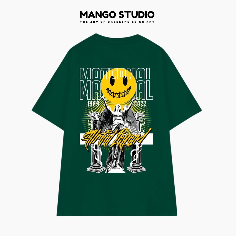 Áo thun unisex tay lỡ màu xanh lá form rộng, áo phông nam nữ form rộng chất cotton 2 chiều mát mịn THE LEGEND