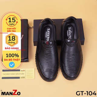 Giày mọi nam da bò giá rẻ - manzo gt 104den